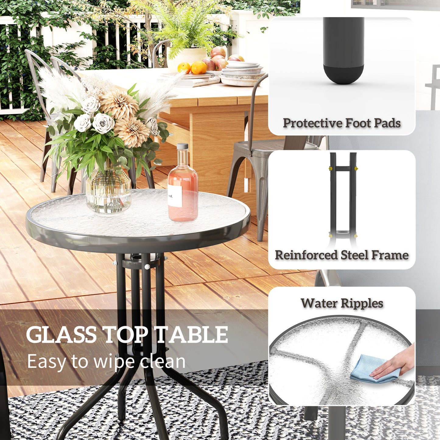 Outsunny Three-Piece Outdoor Garden Set - Grey