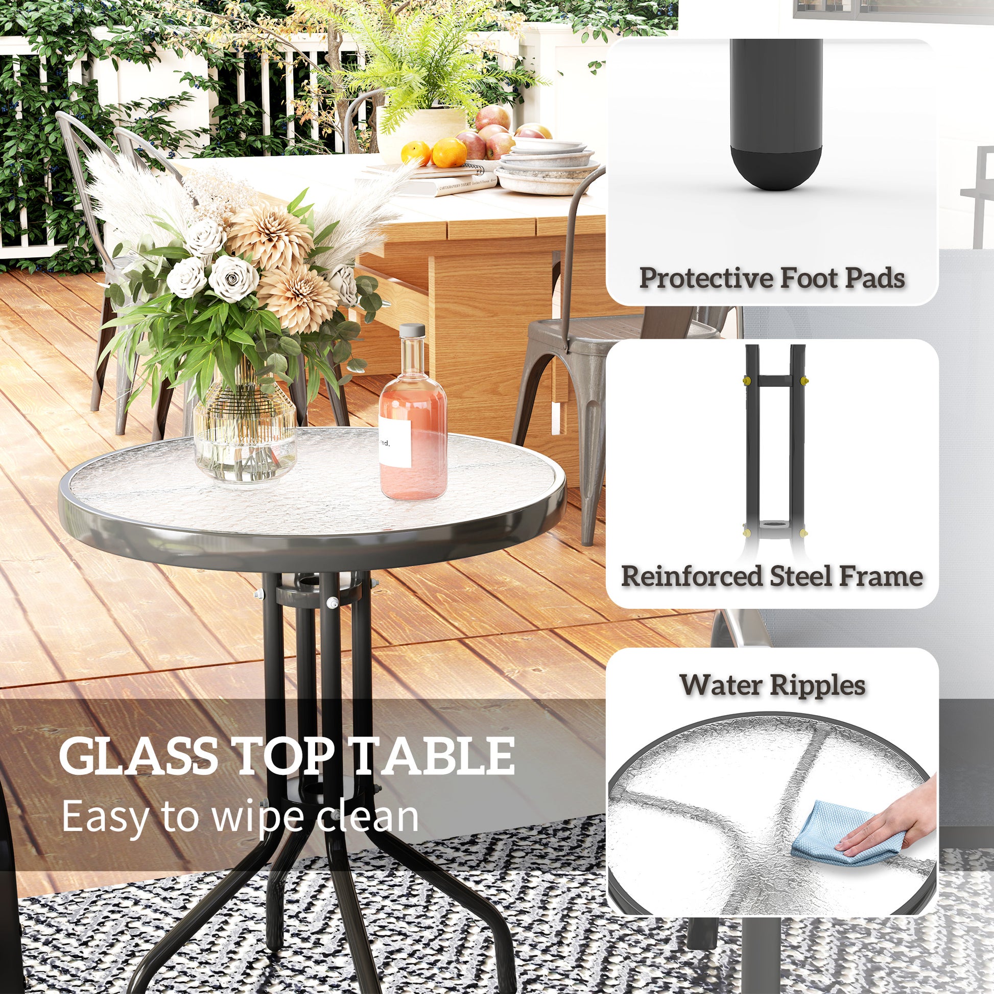 Outsunny Three-Piece Outdoor Garden Set - Grey