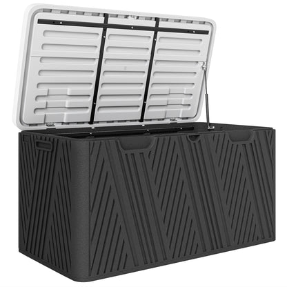 Outsunny 380L Waterproof Outdoor Storage Box, with Lockable Lid - Black