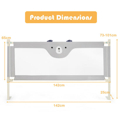 142/175CM Toddler Infant Security Guardrail with Double Lock-Size 1