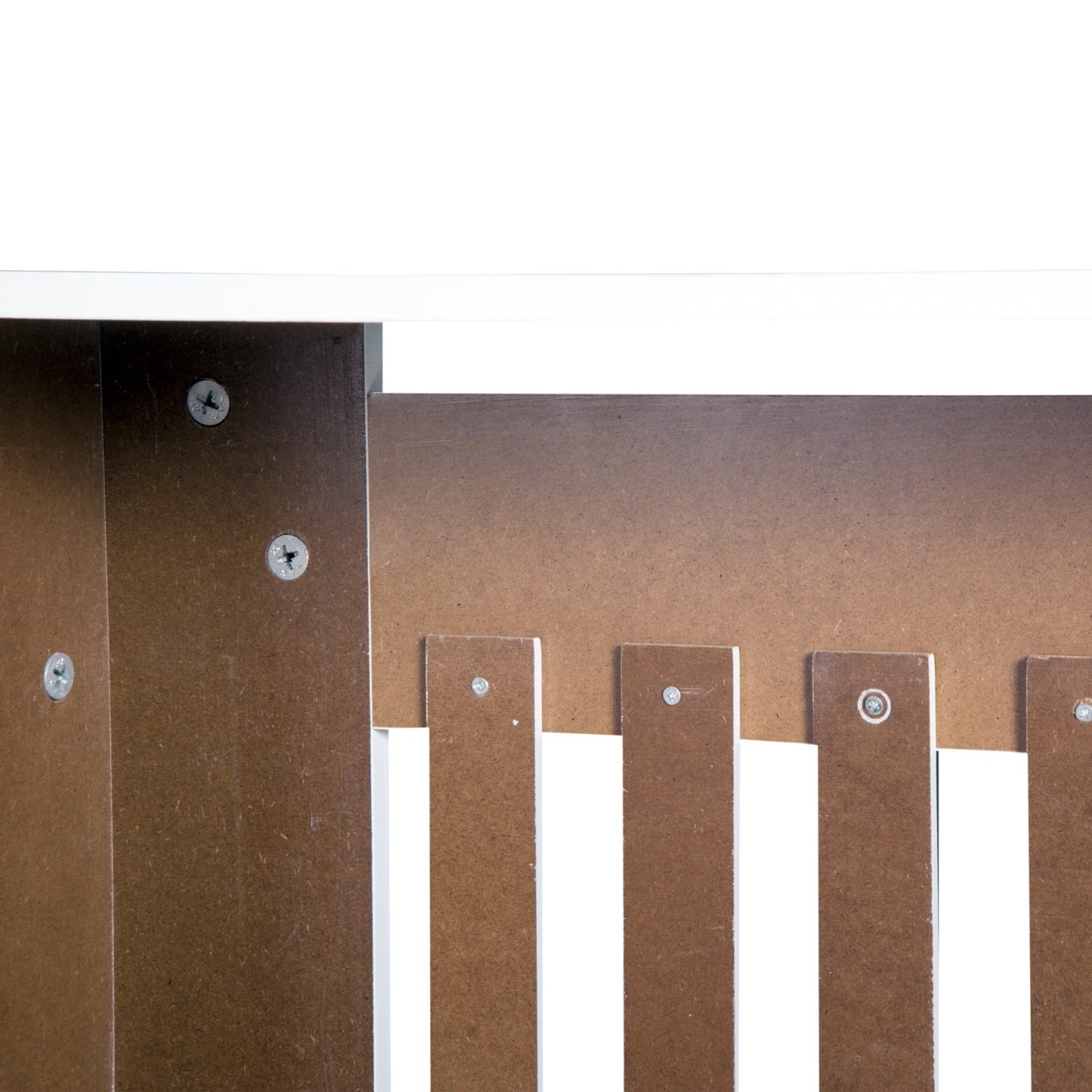 HOMCOM MDF Radiator Cover Wooden Cabinet Shelving Home Office Vertical Slattted Vent White 78L x 19W x 81H