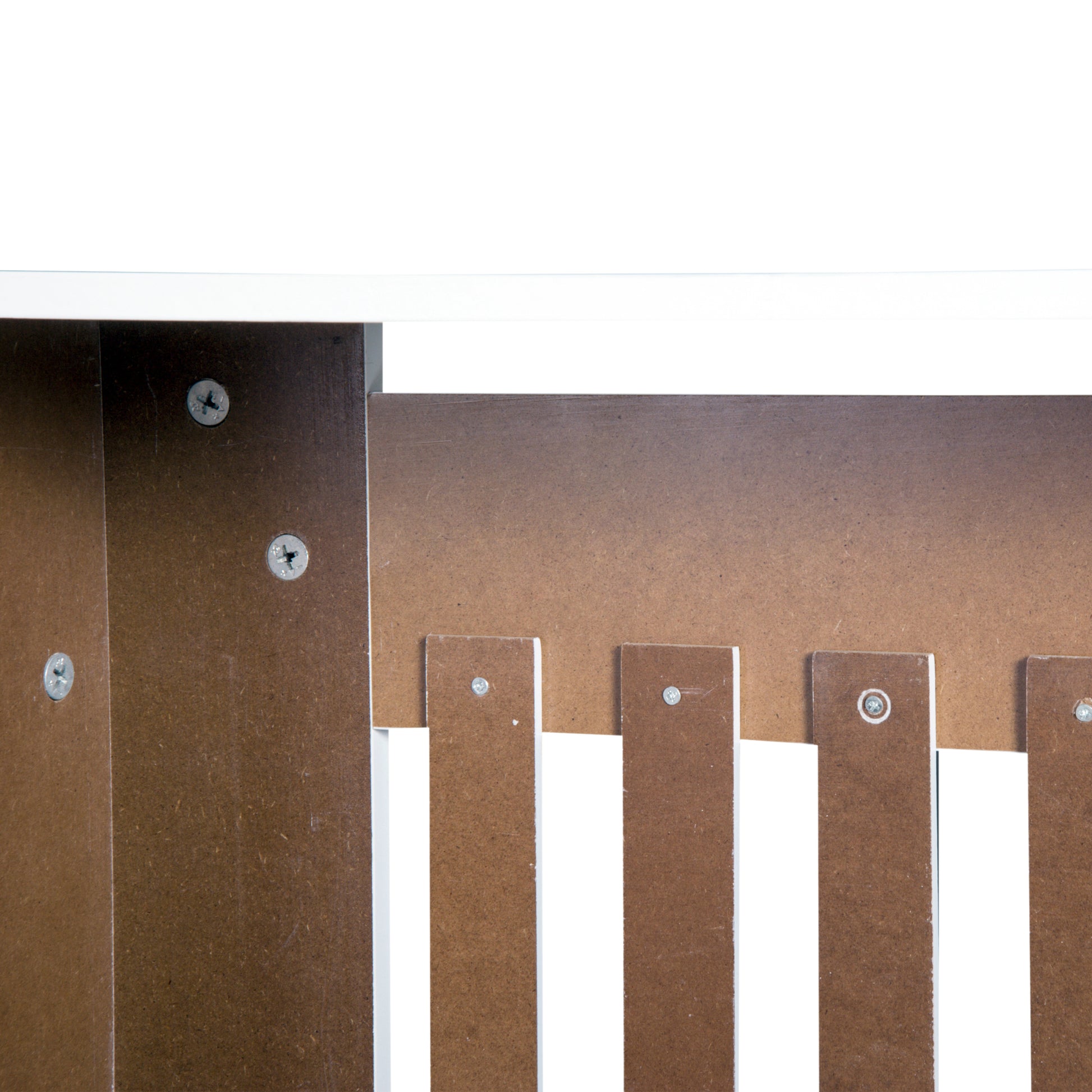 HOMCOM MDF Radiator Cover Wooden Cabinet Shelving Home Office Vertical Slattted Vent White 78L x 19W x 81H