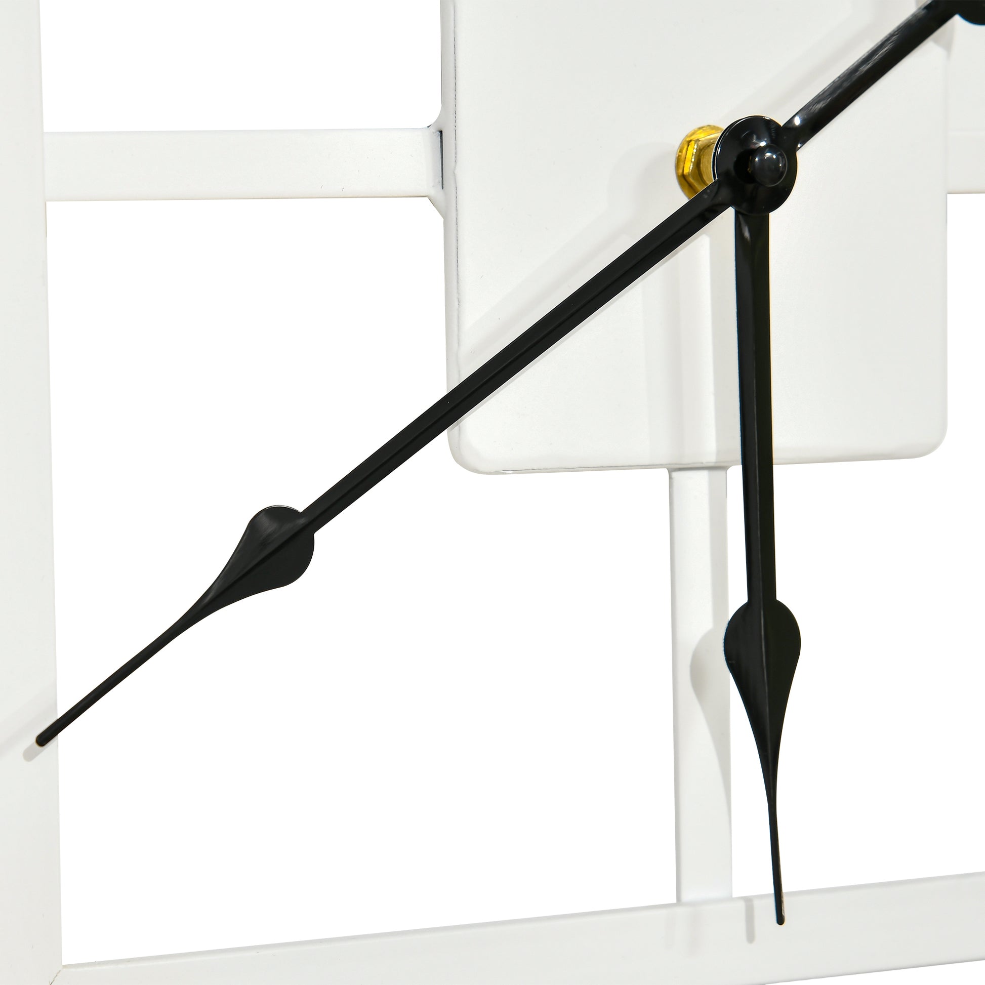 HOMCOM Vintage Large Wall Clock with Roman Numerals, 60cm/24 Inch Silent Non Ticking Metal Wood Clocks for Living Room Kitchen, Distressed White