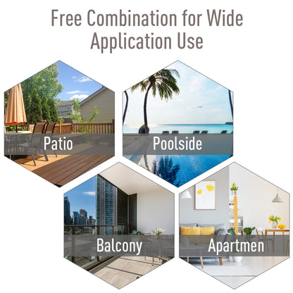 Outsunny Set of Six Folding Garden Chairs - Grey