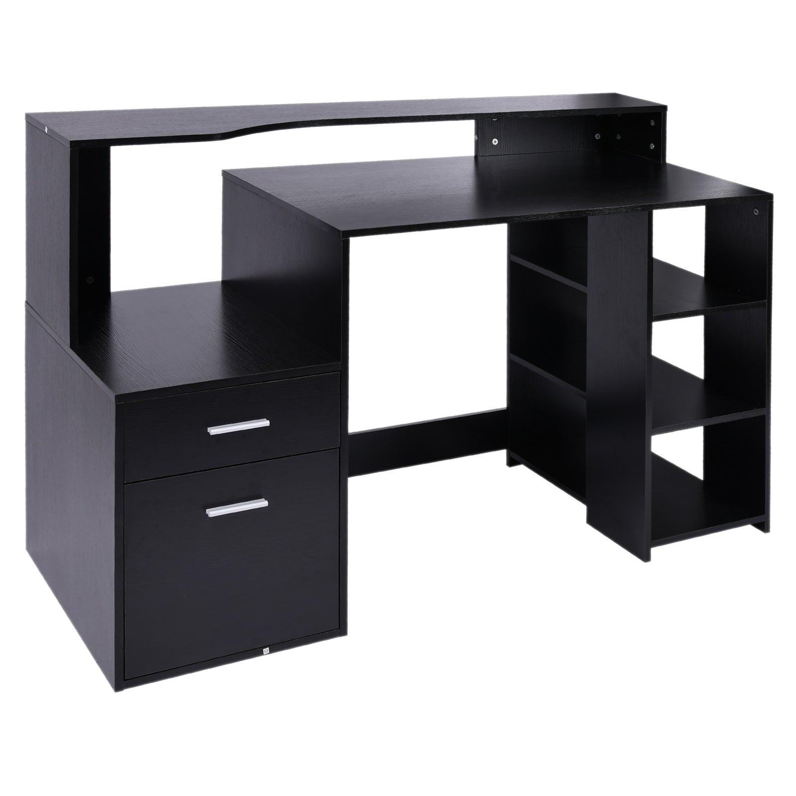 HOMCOM Computer Desk PC Table Modern Home Office Writing Workstation F ...