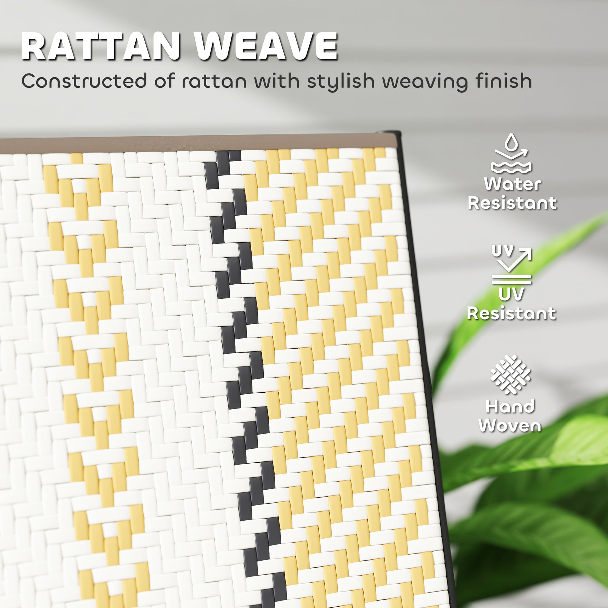 Outsunny Set of Two Rattan Reclining Garden Chairs - Multicolour