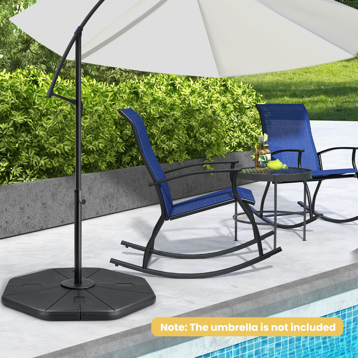 4-Piece Fillable Umbrella Base Stand for Garden Yard Poolside