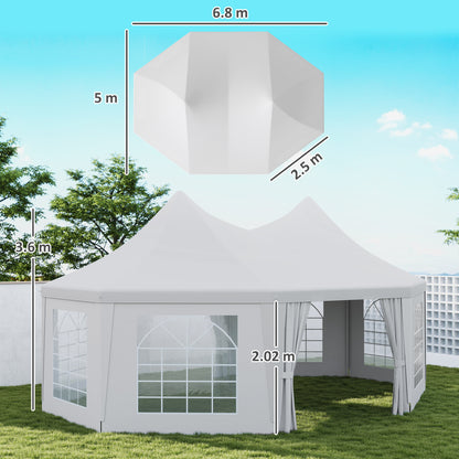 Outsunny 6.8 x 5m Octagonal Marquee Gazebo - White