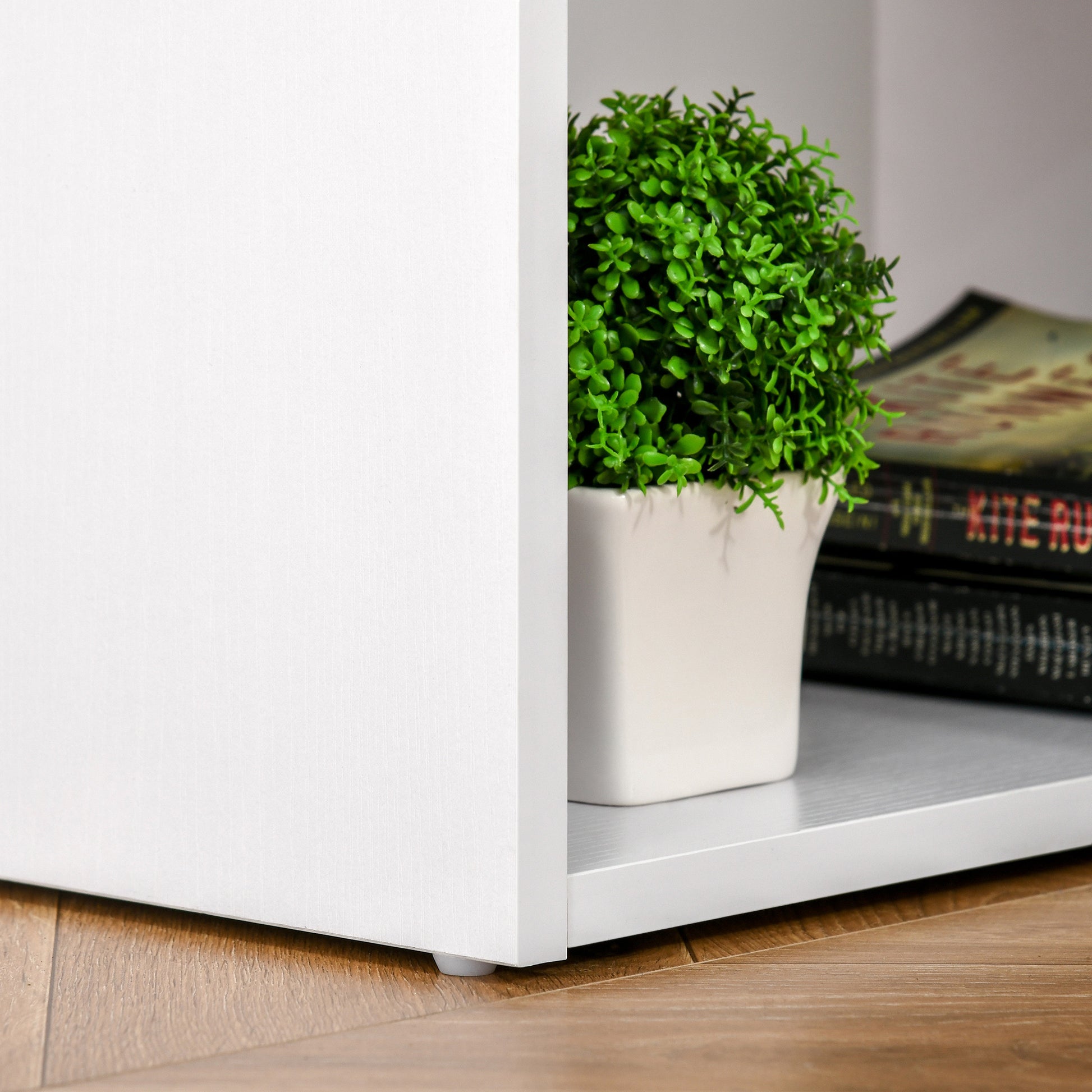 HOMCOM 120cm Computer Desk Writing Table PC Workstation Study Laptop Stationery w/ 3 Shelf & Drawers White