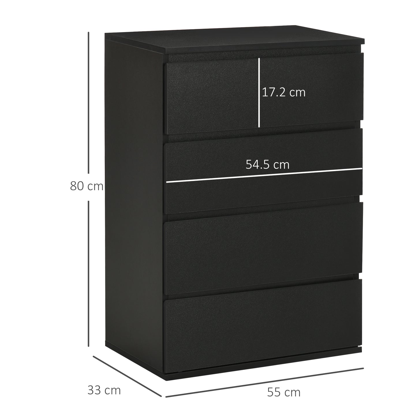 HOMCOM Chest of Drawers, 4-Drawer Storage Cabinets, Modern Dresser, Storage Drawer Unit for Bedroom