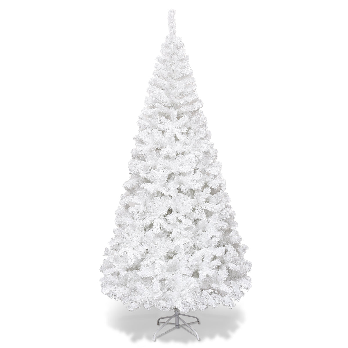 5/6/7/8 Feet White Artificial Christmas Tree with Metal Stand-7 ft