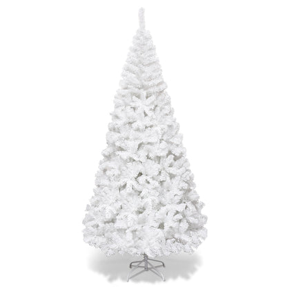 5/6/7/8 Feet White Artificial Christmas Tree with Metal Stand-7 ft