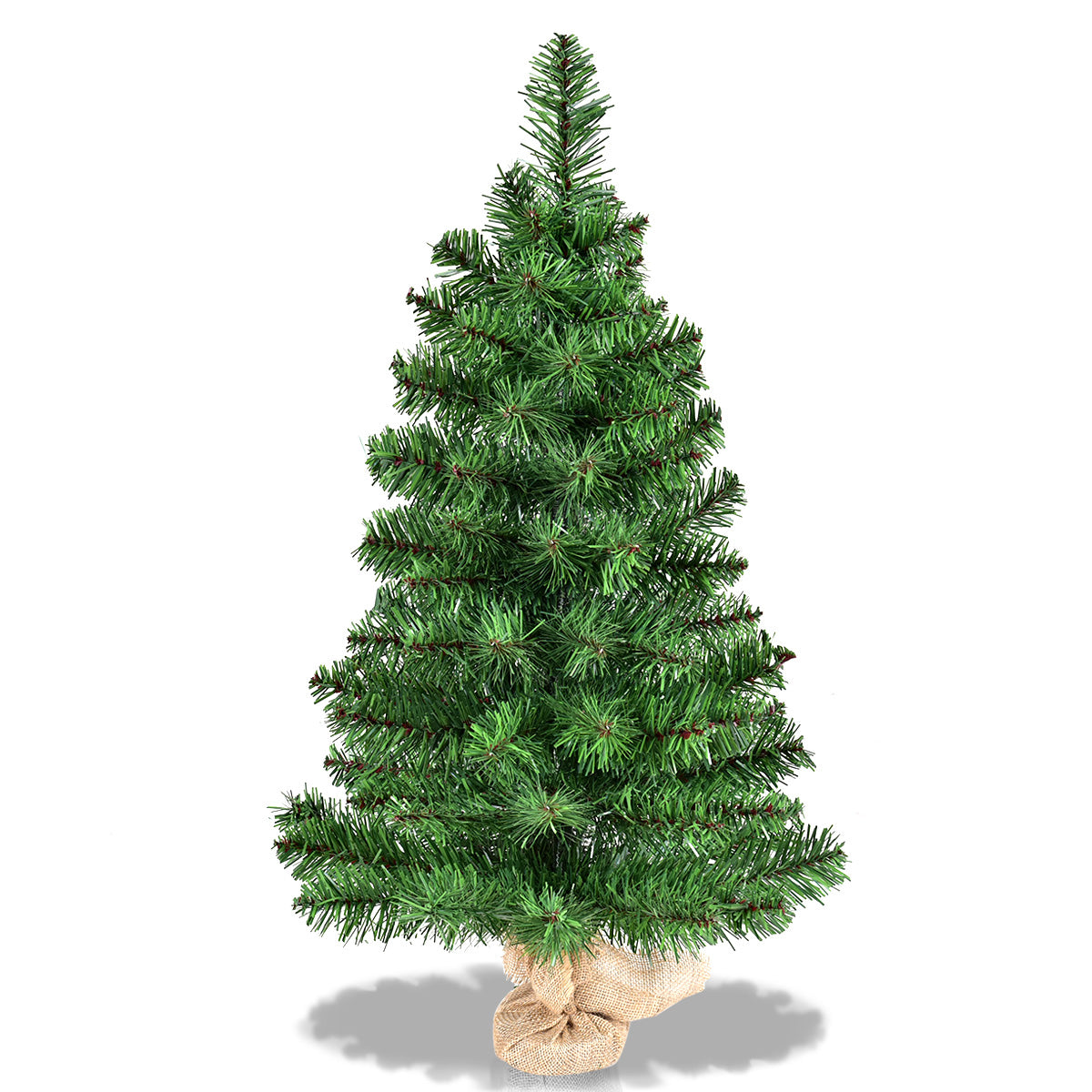 2FT/3FT Mini Artificial Tabletop Christmas Tree w/ Burlap Base-3FT