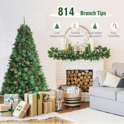 6 Feet Artificial Christmas Tree with Red Berries and Pine Cones