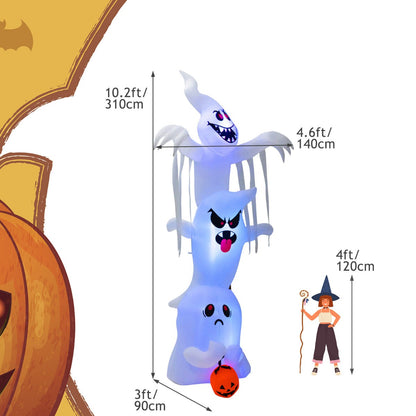 Giant Inflatable Halloween Ghost with Built-in Lights