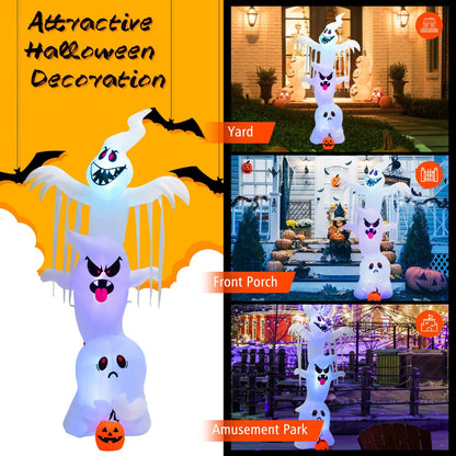 Giant Inflatable Halloween Ghost with Built-in Lights