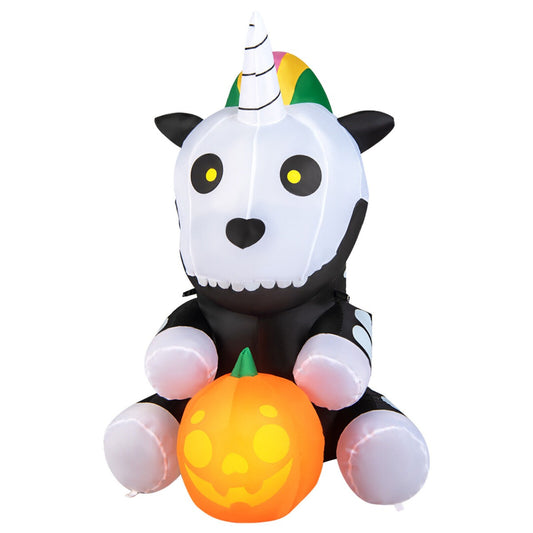 Inflatable Halloween Unicorn Skeleton Holding Pumpkin