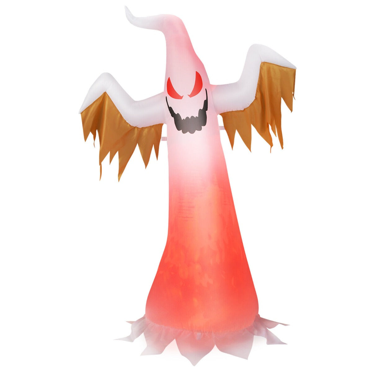 Halloween Inflatable Ghost with Red LED Lights for Home Yard