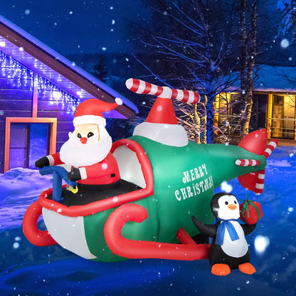Inflatable Christmas Santa Claus with LED Lights for Indoor Outdoor