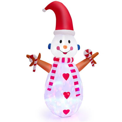 8 Feet Inflatable Christmas Snowman Decoration with Bright LED Lights
