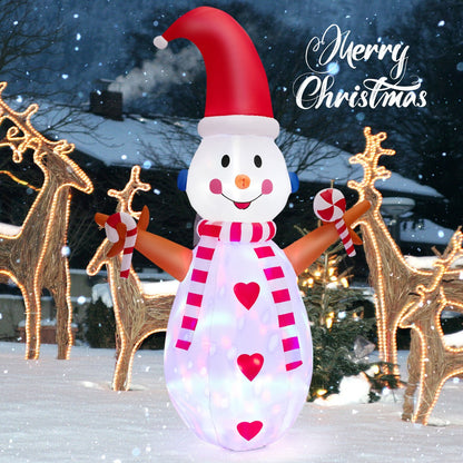 8 Feet Inflatable Christmas Snowman Decoration with Bright LED Lights