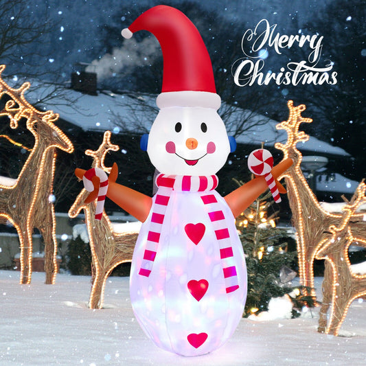 8 Feet Inflatable Christmas Snowman Decoration with Bright LED Lights