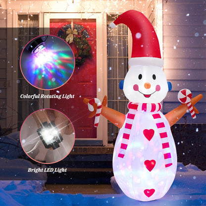 8 Feet Inflatable Christmas Snowman Decoration with Bright LED Lights