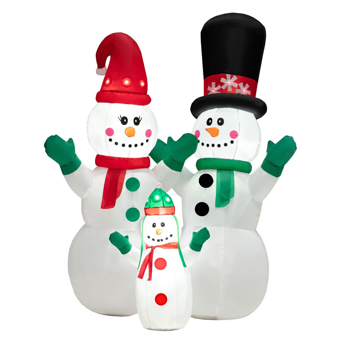 6 Feet Inflatable Snowman Family Christmas Decoration with LED Lights