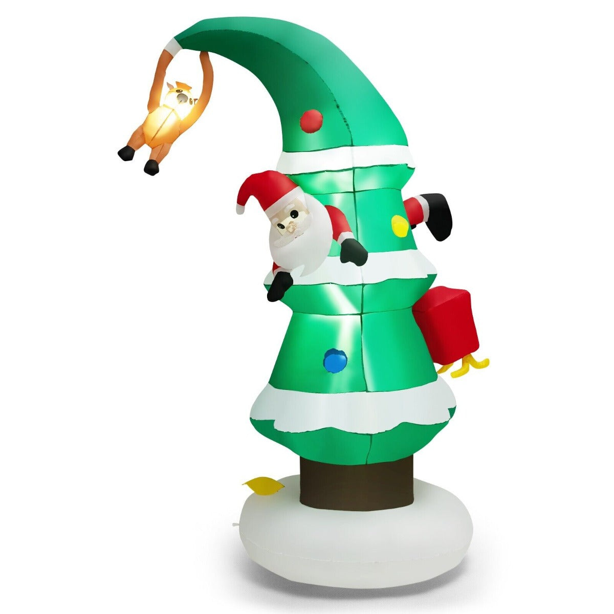 8 Feet Inflatable Christmas Tree and Santa Claus with LED Air Blower