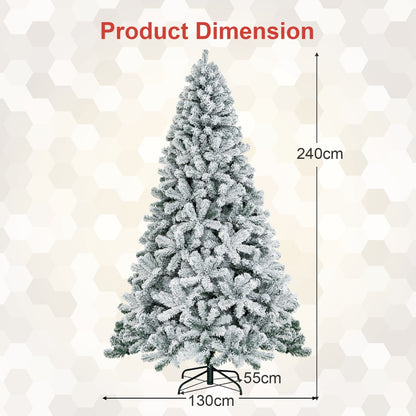 Snow Flocked Artificial Christmas Tree with 600/1010 Tips-7.5 FT