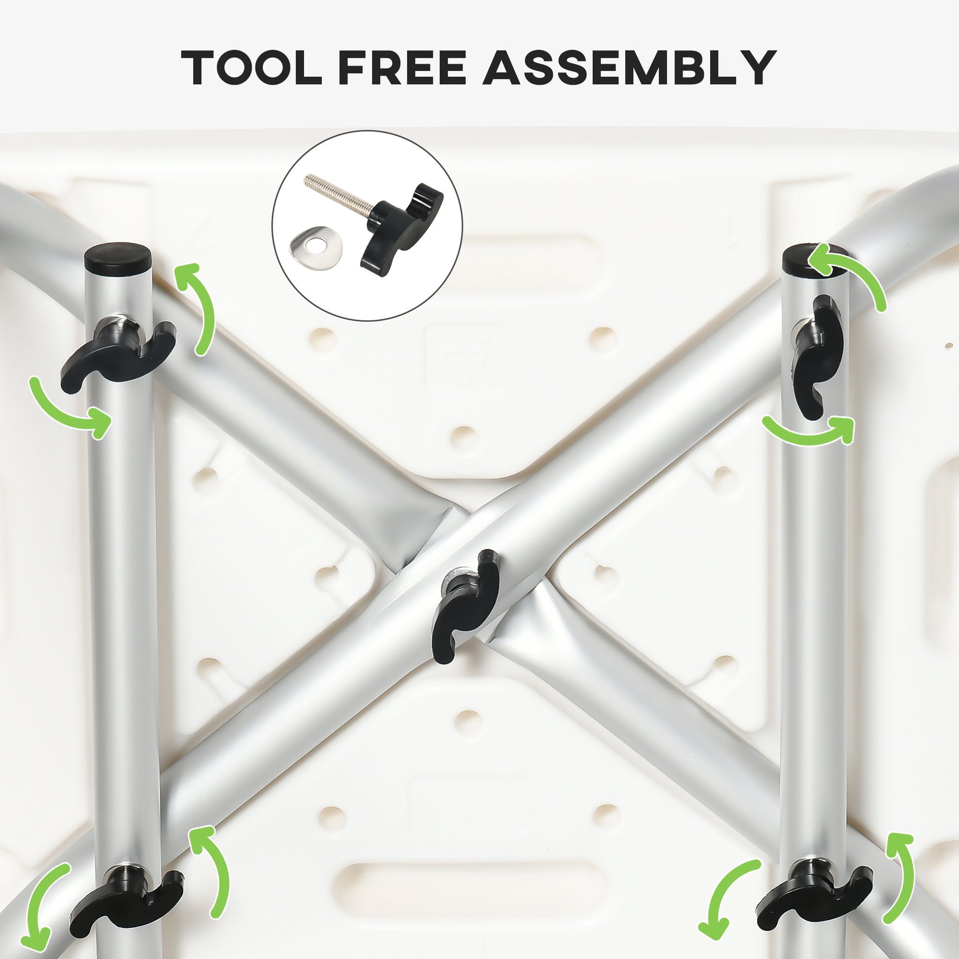 HOMCOM Shower Chair for the Elderly and Disabled, 6-Level Height Adjustable Shower Stool with Backrest, Curved Seat, Anti-slip Foot Pads, Green