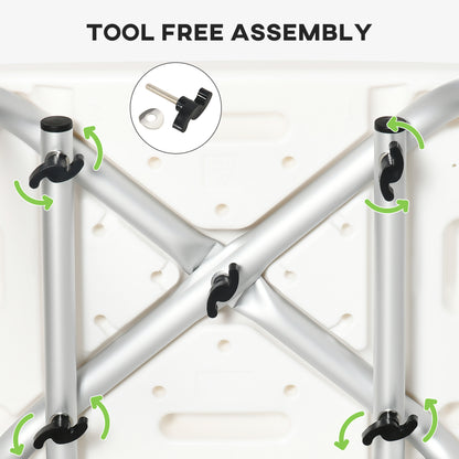 HOMCOM Shower Chair for the Elderly and Disabled, 6-Level Height Adjustable Shower Stool with Backrest, Curved Seat, Anti-slip Foot Pads, Green