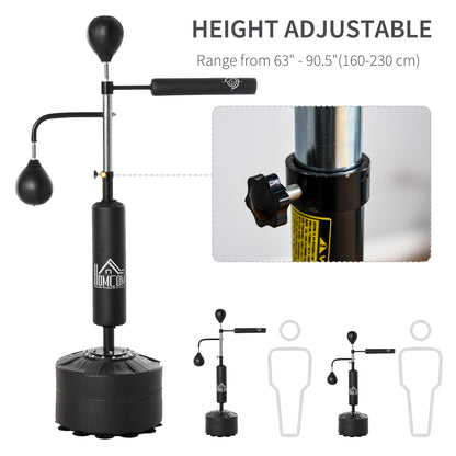 HOMCOM 3-in-1 Boxing Punching Bag Stand with 2 Speedballs, 360° Relax Bar, & PU-Wrapped Bag & Adjustable Height