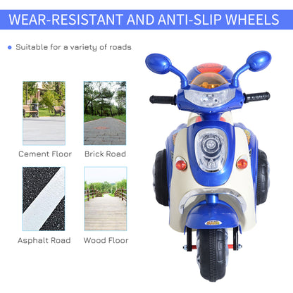 HOMCOM Electric Ride on Toy Tricycle Car-Blue