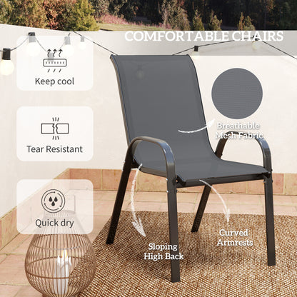 Outsunny Three-Piece Outdoor Garden Set - Grey