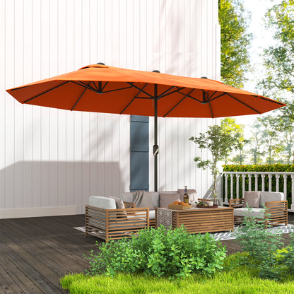 Outsunny 4.6m Double Garden Parasol - Orange