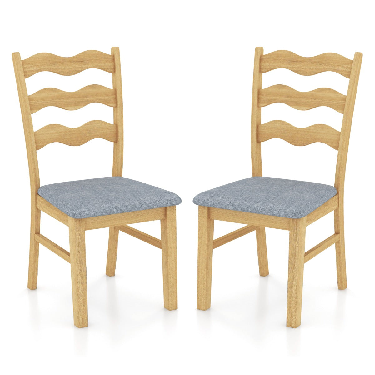 Dining Chair Set of 2 with Padded Seat for Dining Room Living Room Home-Natural