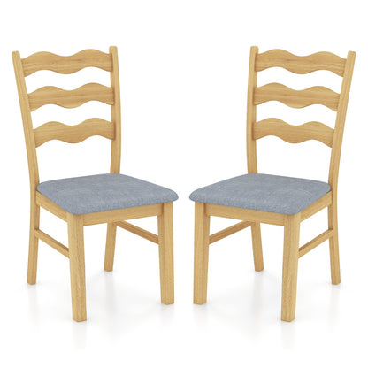 Dining Chair Set of 2 with Padded Seat for Dining Room Living Room Home-Natural