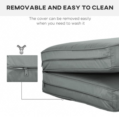 Outsunny 2 Seater Back and Seat Cushion Pillows Replacement, Patio Chair Cushions Set for Indoor Outdoor, Charcoal Grey