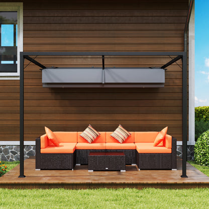 Outsunny 3 x 3(m) Outdoor Pergola with Retractable Canopy - Grey