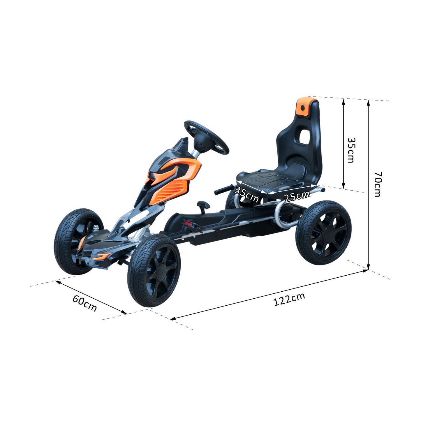 HOMCOM Kids Ride On Pedal Go Kart Indoor Outdoor Sports Toy Braking System