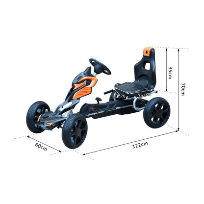HOMCOM Kids Ride On Pedal Go Kart Indoor Outdoor Sports Toy Braking System