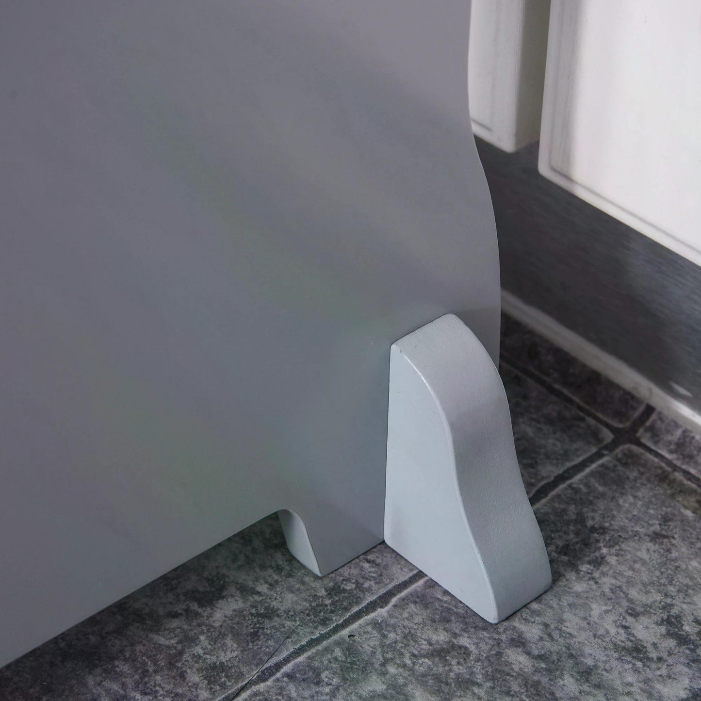 HOMCOM Kitchen Helper Step Stool with 2 Steps & Handles Suitable for Children Learning Platform for Kids and Toddlers, Footstool, Grey