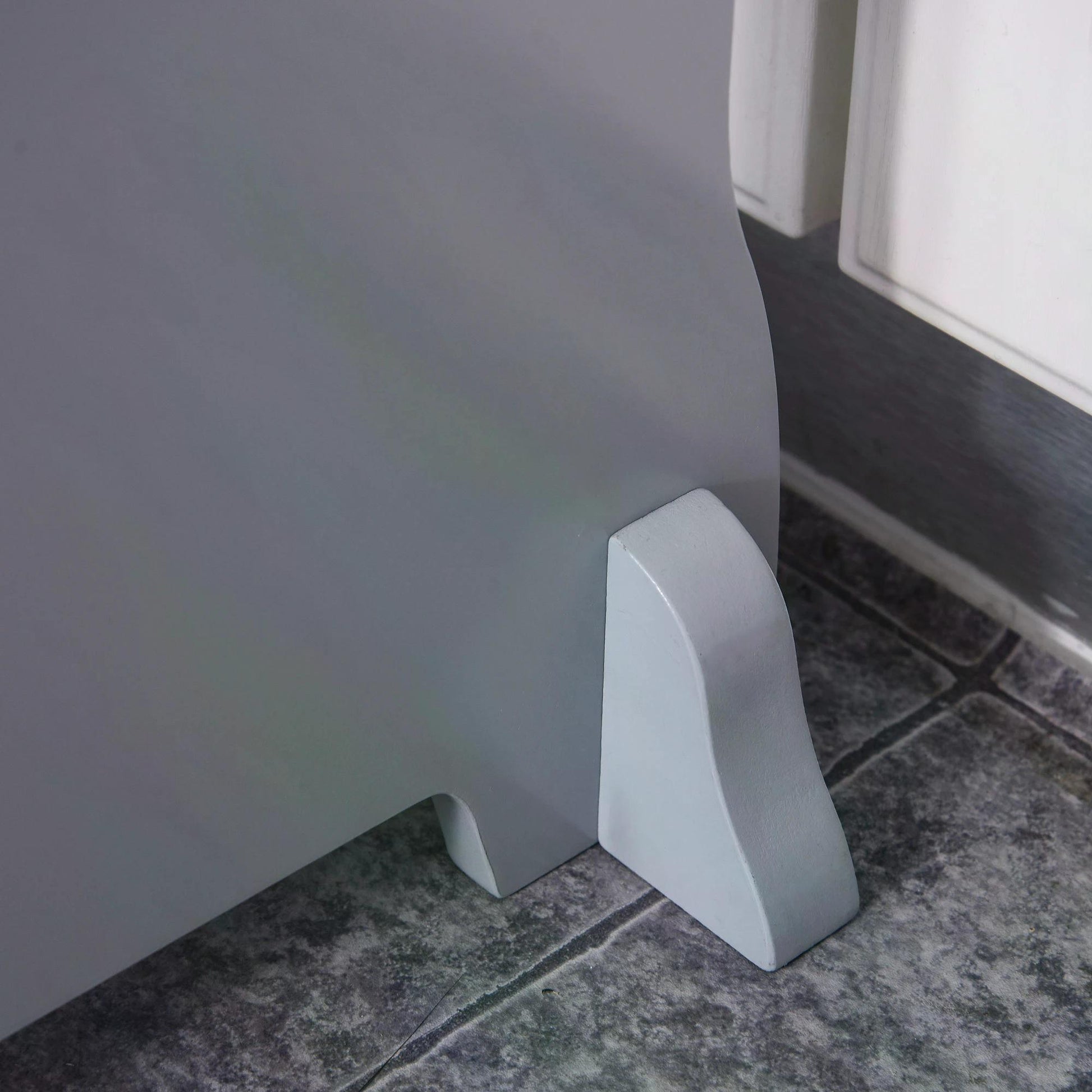 HOMCOM Kitchen Helper Step Stool with 2 Steps & Handles Suitable for Children Learning Platform for Kids and Toddlers, Footstool, Grey