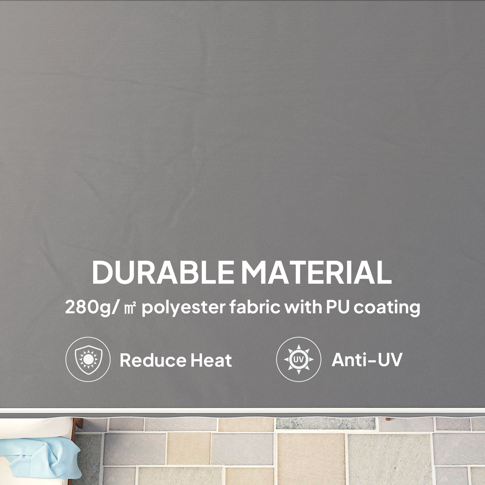 Outsunny 2 x 2.5m Manual Retractable Awning - Dark Grey