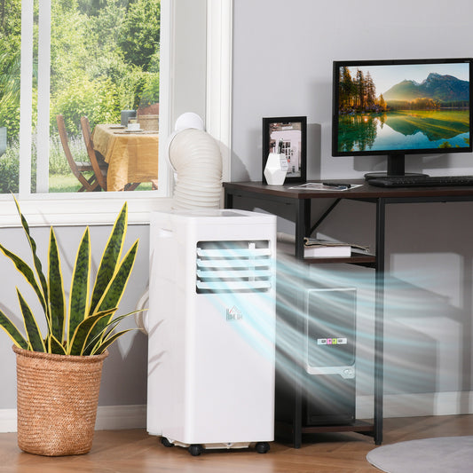 HOMCOM Mobile Air Conditioner White W/ Remote Control Cooling Dehumidifying Ventilating - 650W
