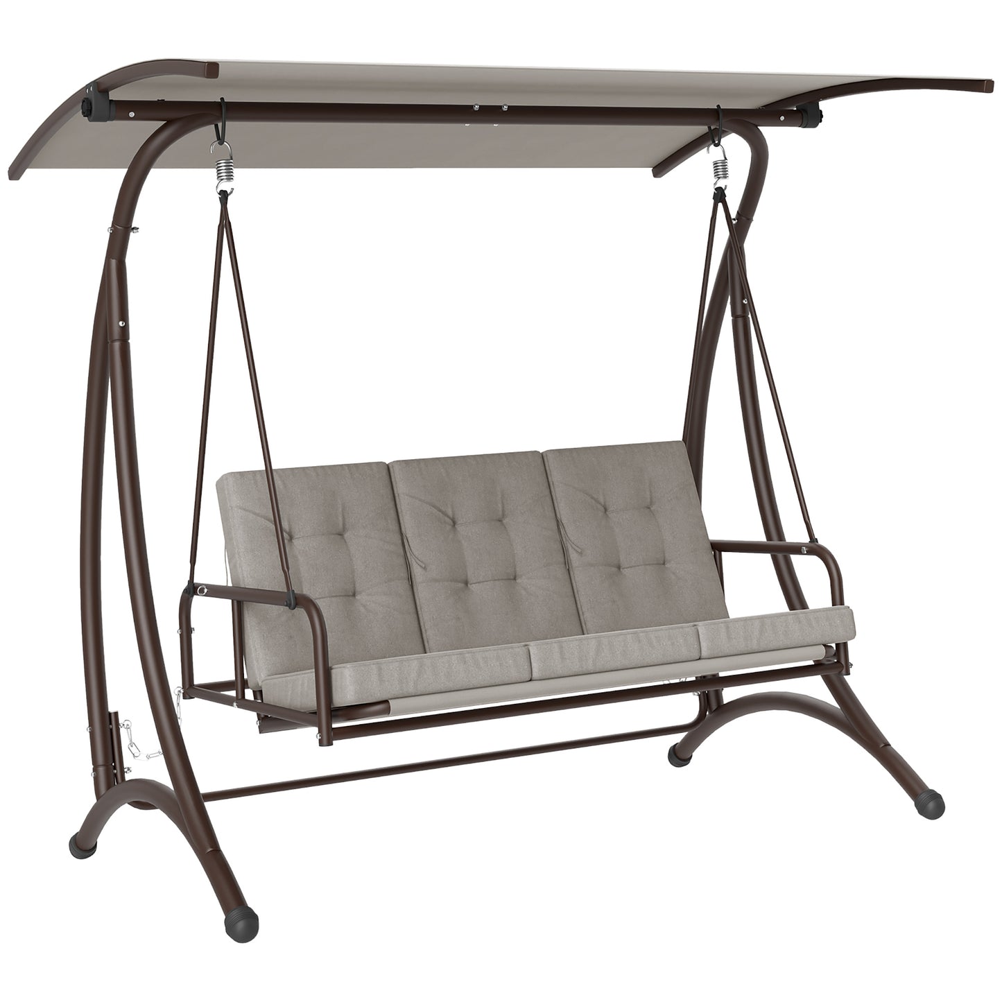 Outsunny Convertible Three-Seater Swing Bed - Grey