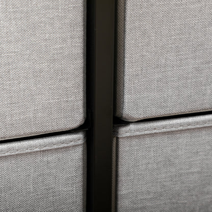 HOMCOM Chest of Drawers, Fabric Storage Drawers, Industrial Bedroom Dresser w/8 Fabric Drawers, Steel Frame, Wooden Top for Nursery, Living Room Grey