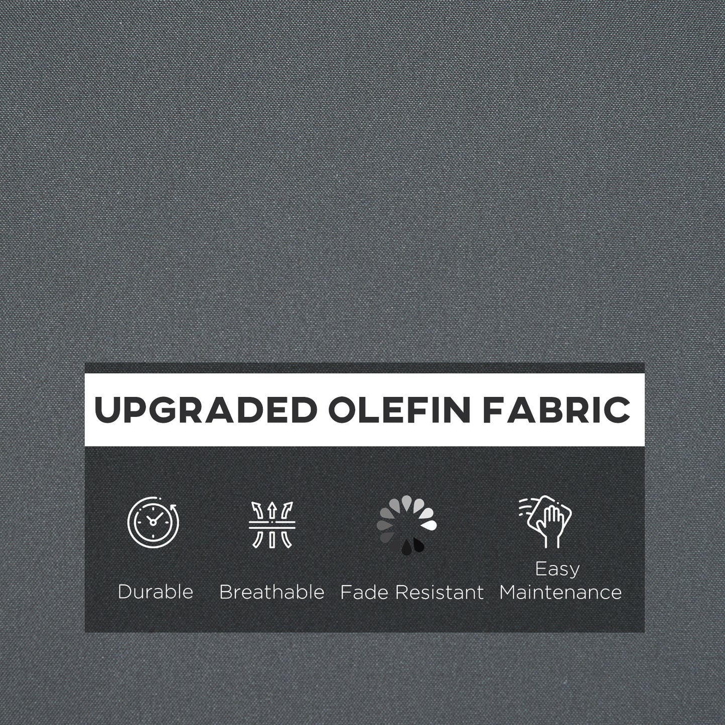 Outsunny Outdoor Seat and Back Cushion Sets, 63L x 55W x 15Dcm Olefin Patio Deep Seating Chair Fade Resistant Replacement Cushion for Rattan Sofa, Indoor or Outdoor Furniture, Dark Grey