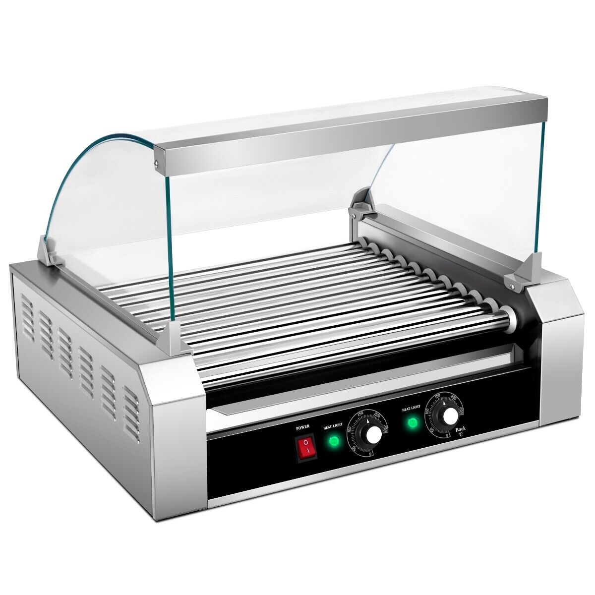 Electric Hot Dog 11 Roller Machine 30 Hot Dogs Stainless Steel Sausage Grill